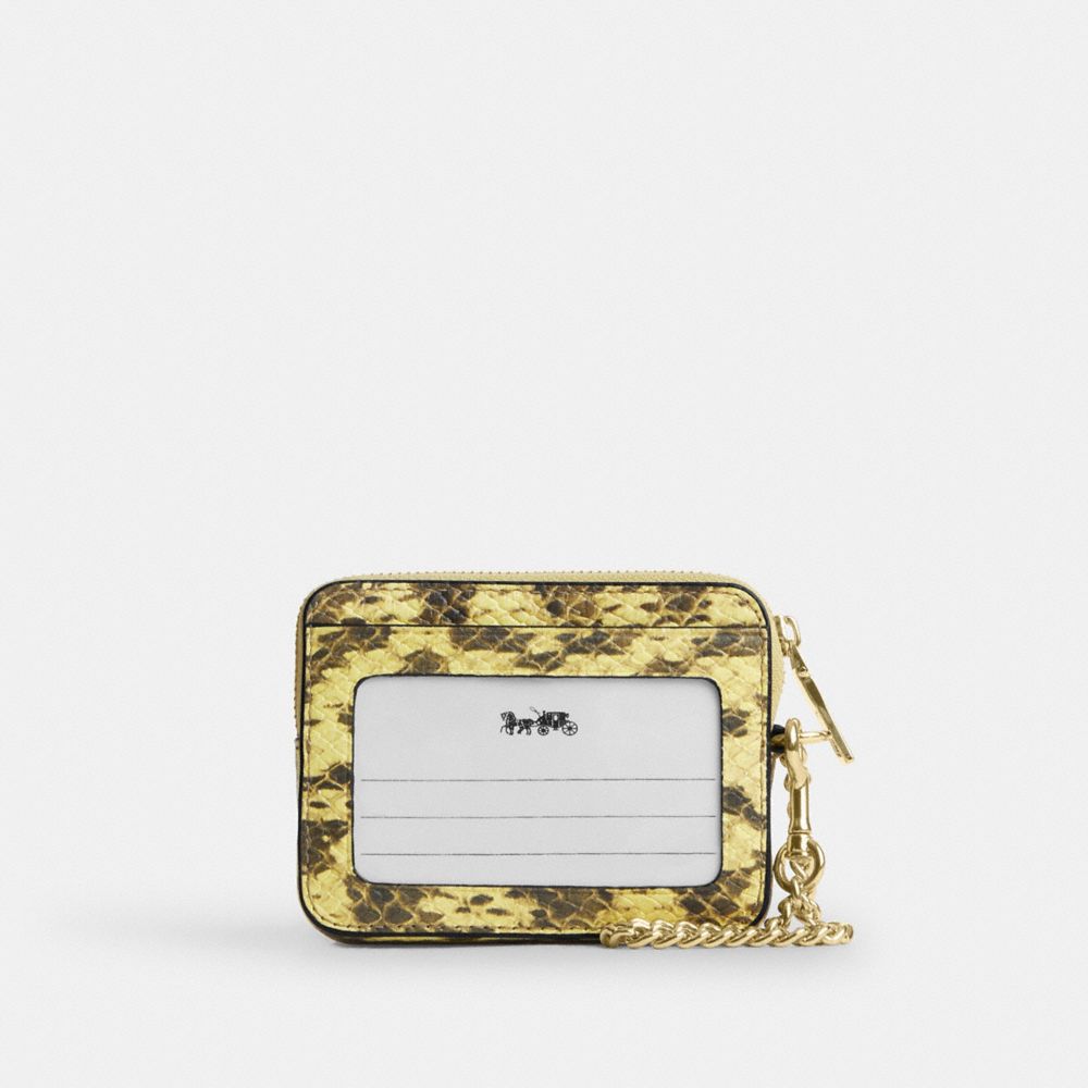 Coach Zip Card Case Gold/Yellow