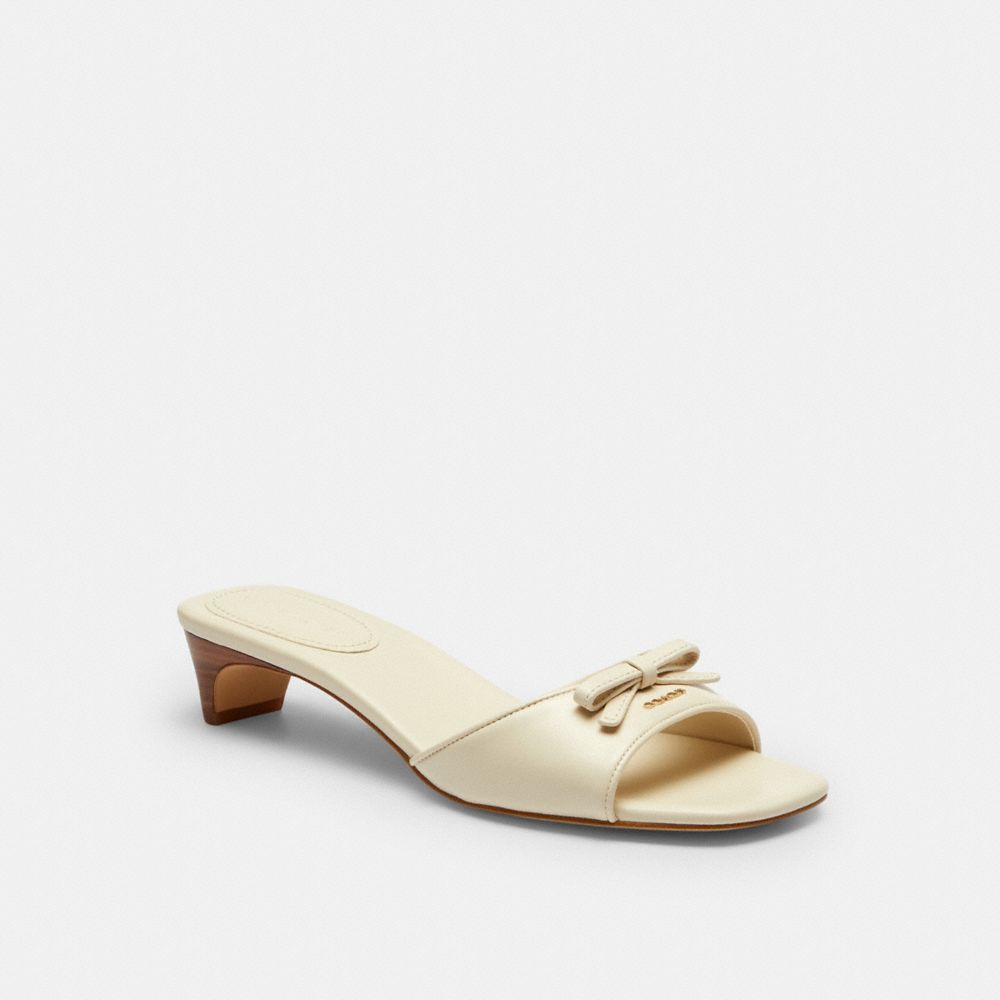 Women's Coach Bow Kitten Heel Sandal Chalk