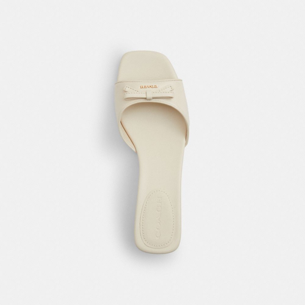 Women's Coach Bow Kitten Heel Sandal Chalk