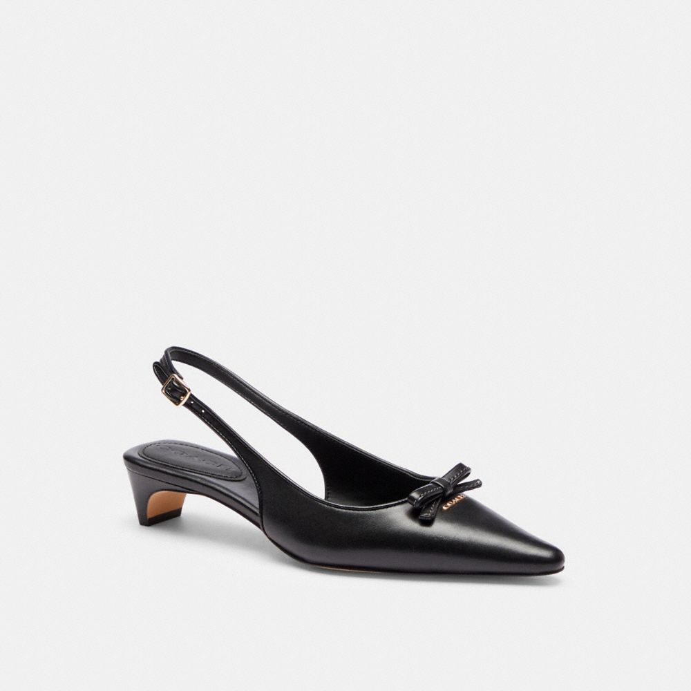 Women's Coach Bow Slingback Heel Black
