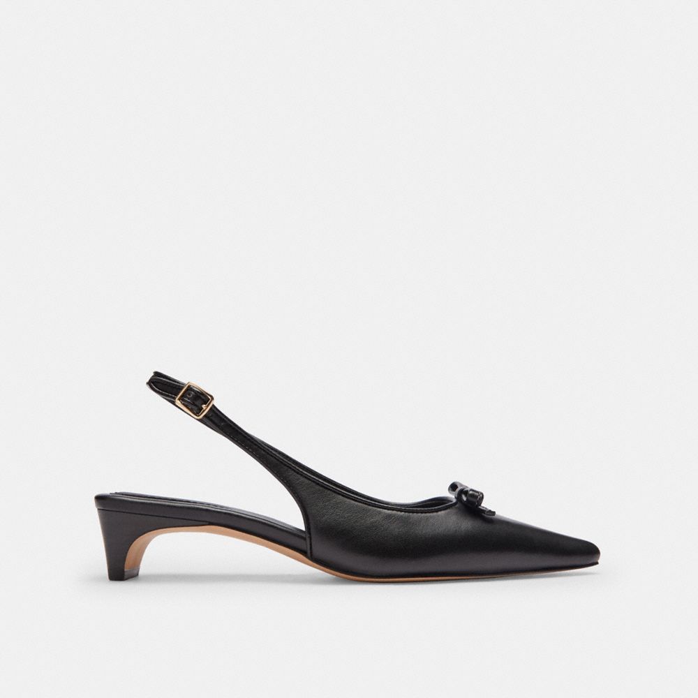 Women's Coach Bow Slingback Heel Black