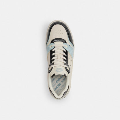 Men's Coach Soho Sneaker With Patent Signature Sea Mist Black.