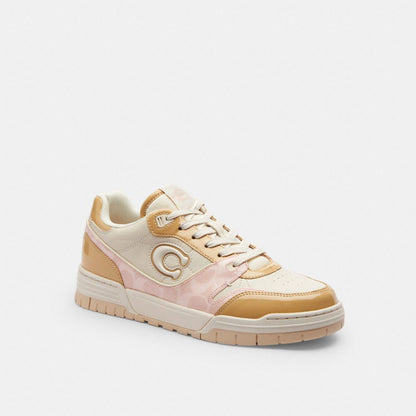 Women's Coach Soho Sneaker With Patent Signature Candy Pink Light Beige