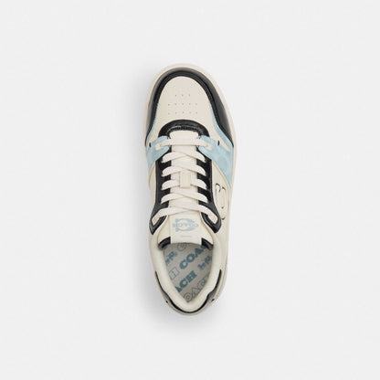 Women's Coach Soho Sneaker With Patent Signature Sea Mist Black.