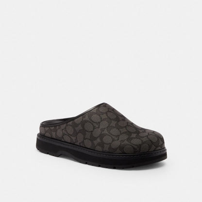 Men's Coach Sport Clog In Signature Jacquard Graphite Black