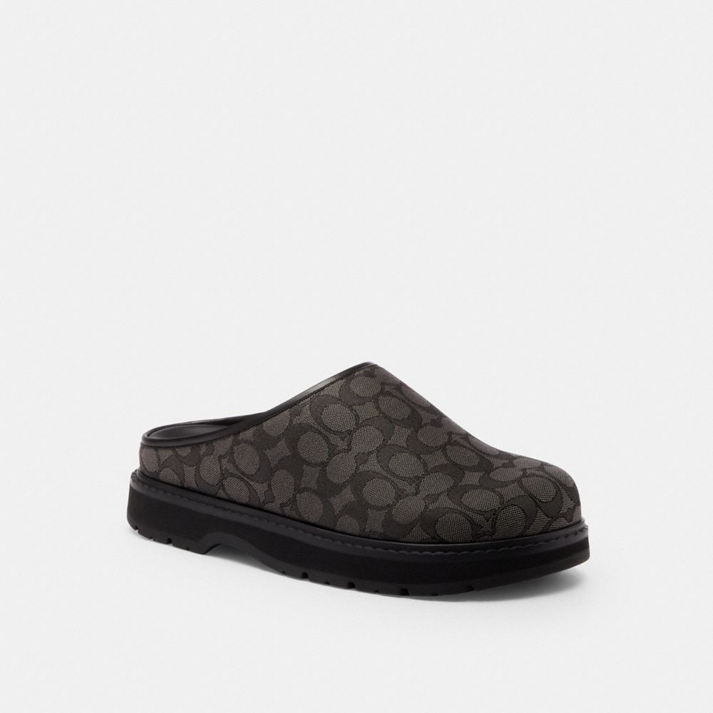 Men's Coach Sport Clog In Signature Jacquard Graphite Black