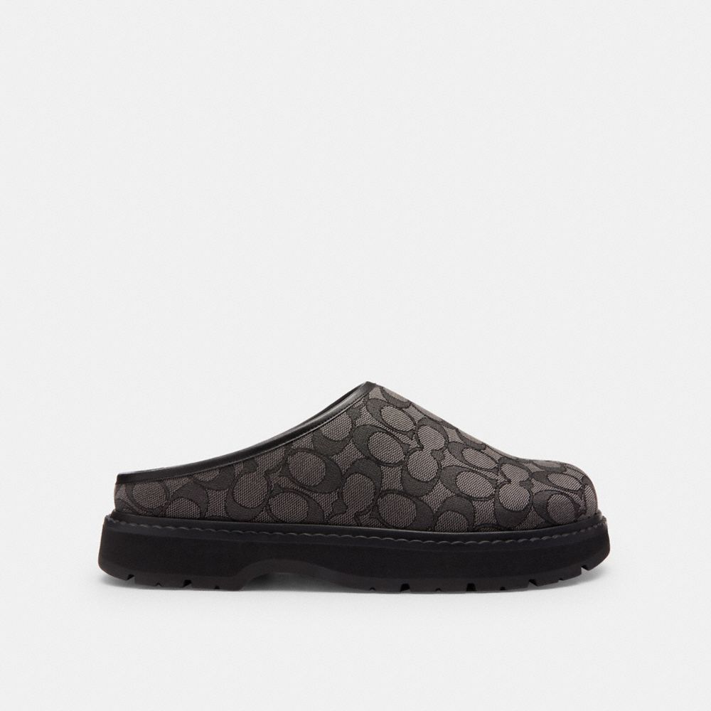 Men's Coach Sport Clog In Signature Jacquard Graphite Black