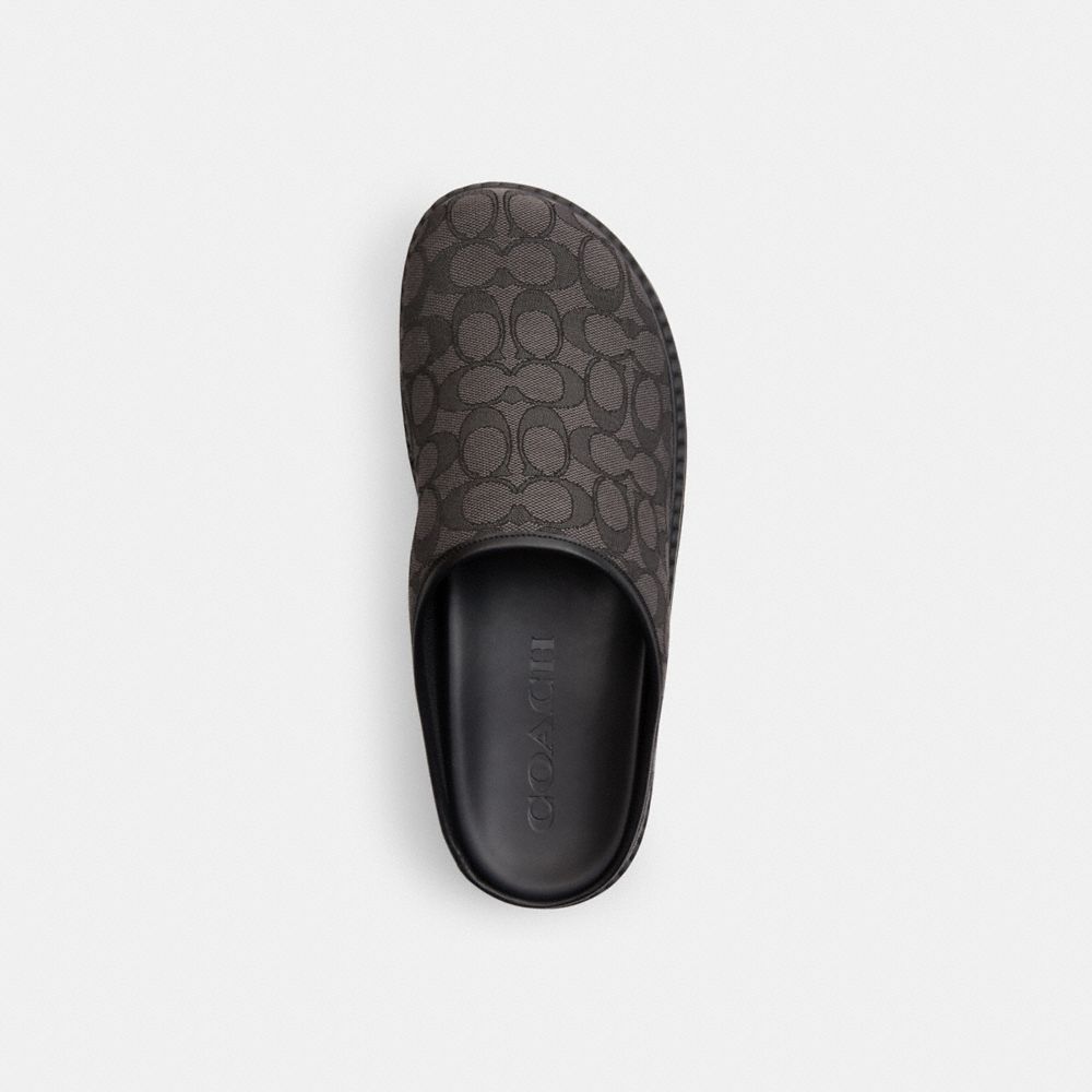 Men's Coach Sport Clog In Signature Jacquard Graphite Black