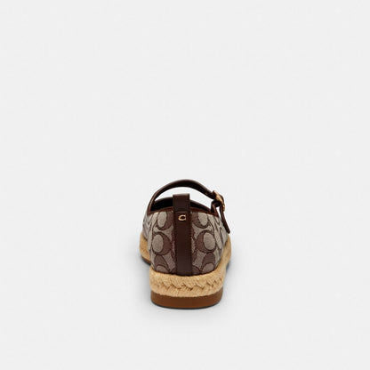 Women's Coach Mary Jane Espadrille In Signature Jacquard Oak Maple