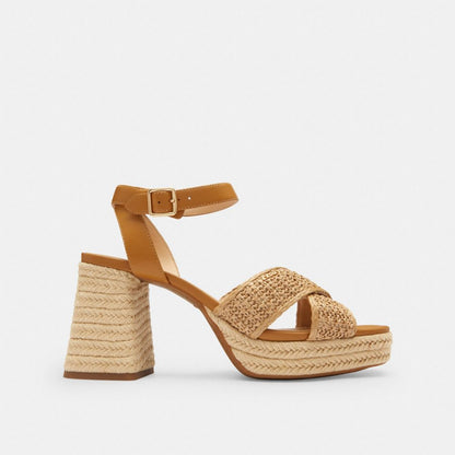 Women's Coach Block Heel Sandal Natural