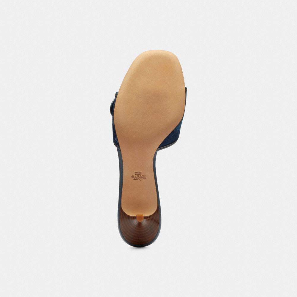 Women's Coach Margot Sandal With Signature Denim Patchwork Denim Multi