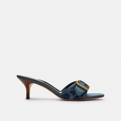 Women's Coach Margot Sandal With Signature Denim Patchwork Denim Multi