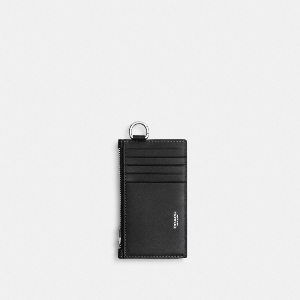 Coach Zip Card Case With Teddy Graphic Black