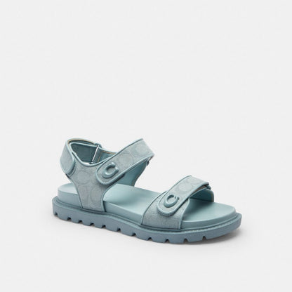 Women's Coach Brynn Sandal In Signature Canvas Sea Mist