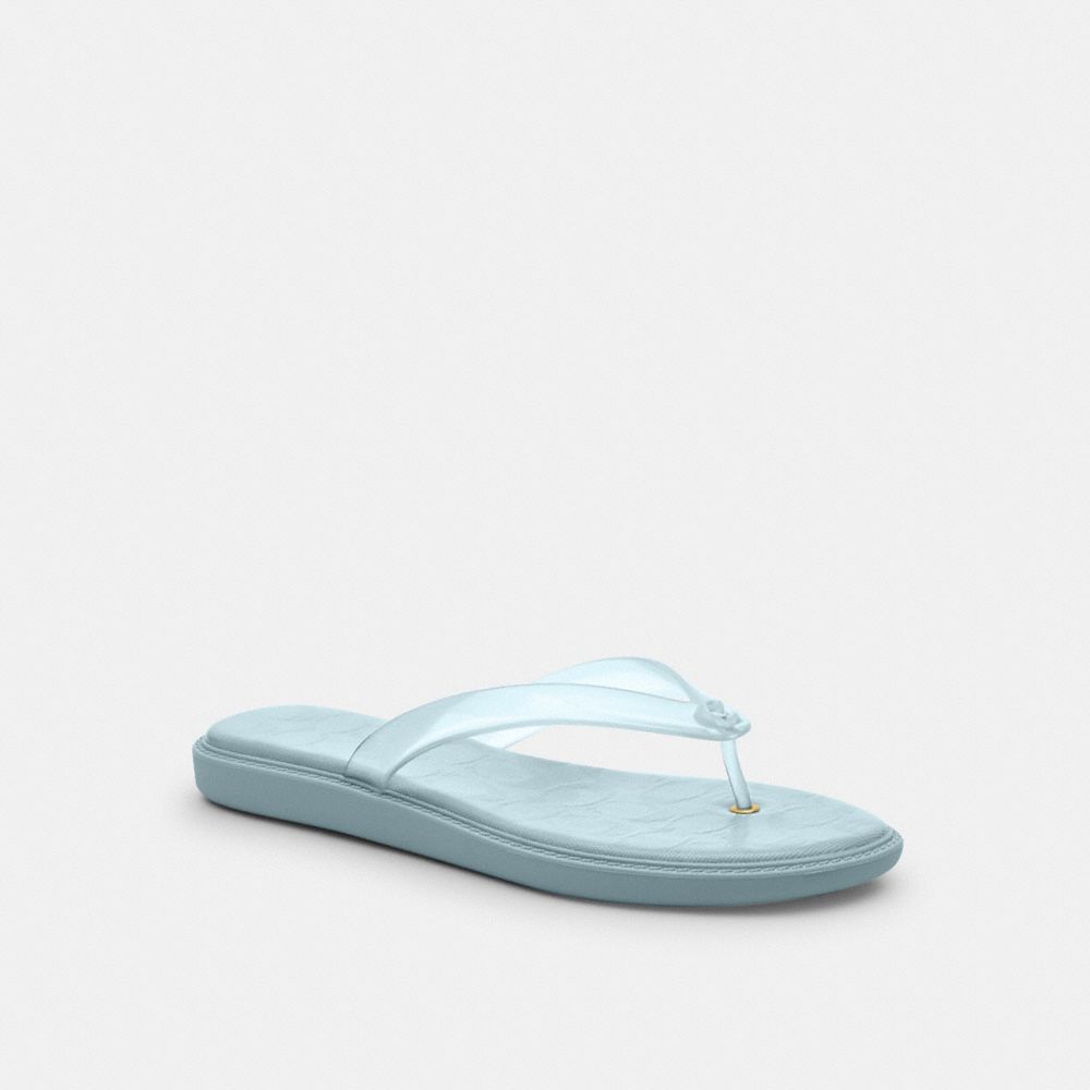 Women's Coach Jelly Flip Flop In Signature Sea Mist