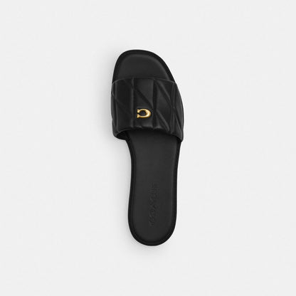 Women's Coach Holly Sandal With Quilting Black