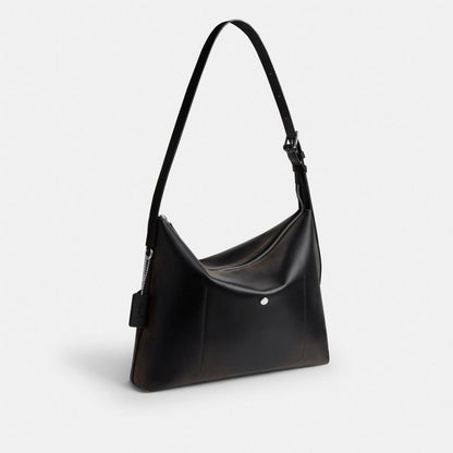 Coach Mott Messenger Bag 38 In Loved Leather Black/Light Tan
