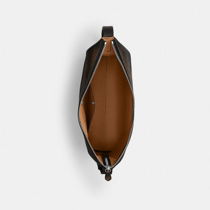 Coach Mott Messenger Bag 38 In Loved Leather Black/Light Tan