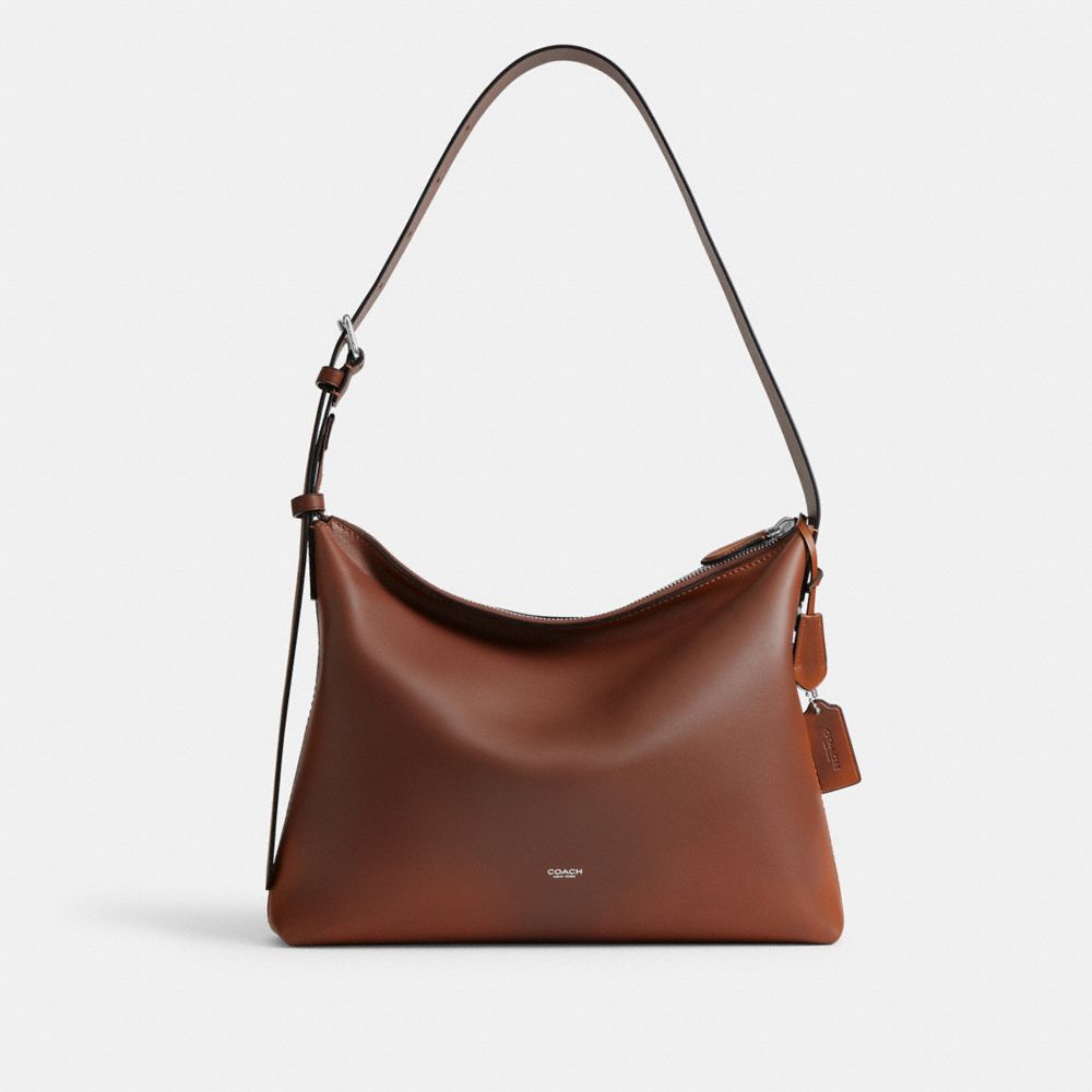 Coach Mott Messenger Bag 38 In Loved Leather Saddle/Burnt Sienna