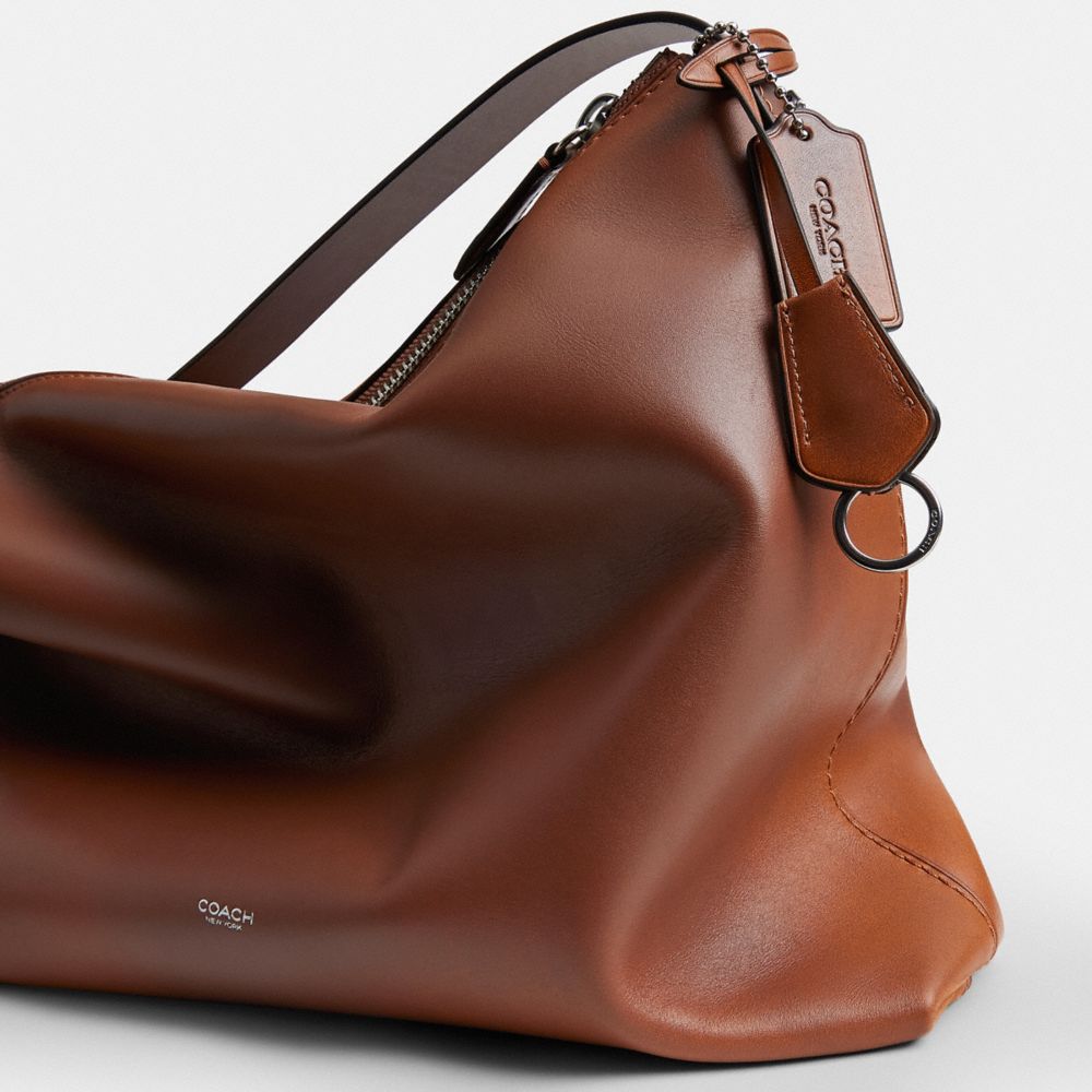 Coach Mott Messenger Bag 38 In Loved Leather Saddle/Burnt Sienna
