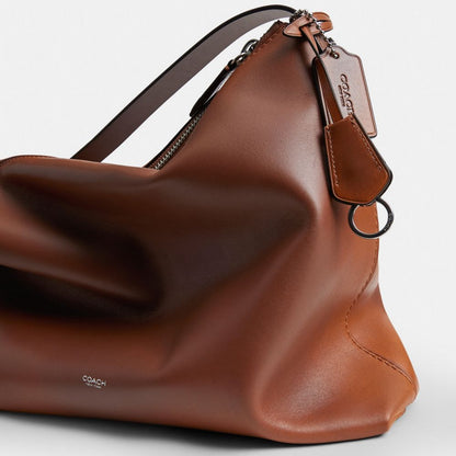 Coach Mott Messenger Bag 38 In Loved Leather Saddle/Burnt Sienna