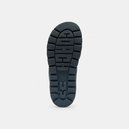 Women's Coach Brynn Thong Sandal In Loved Denim Dark Indigo