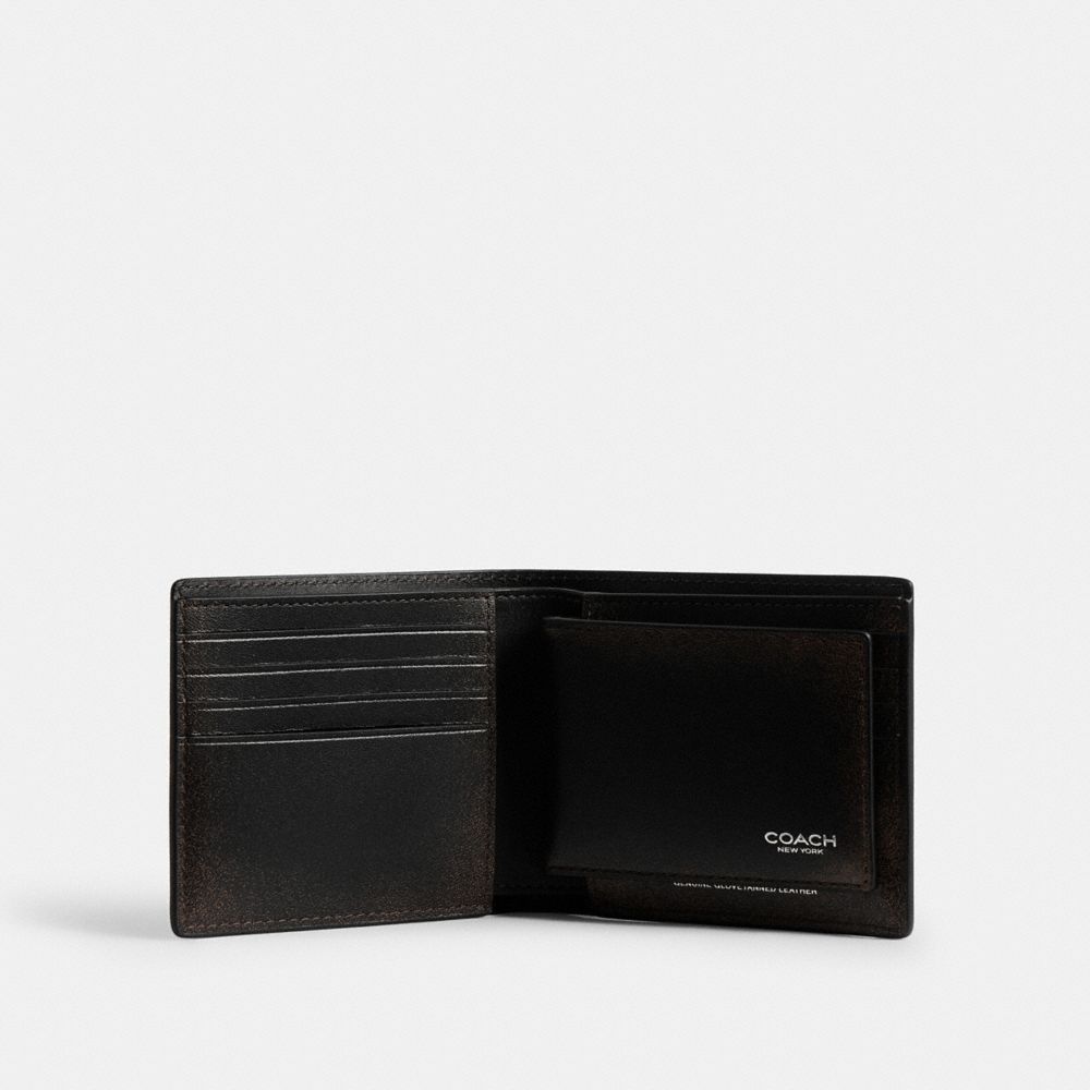 Coach 3 In 1 Wallet In Loved Leather Black Light Tan