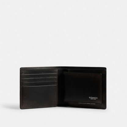 Coach 3 In 1 Wallet In Loved Leather Black Light Tan