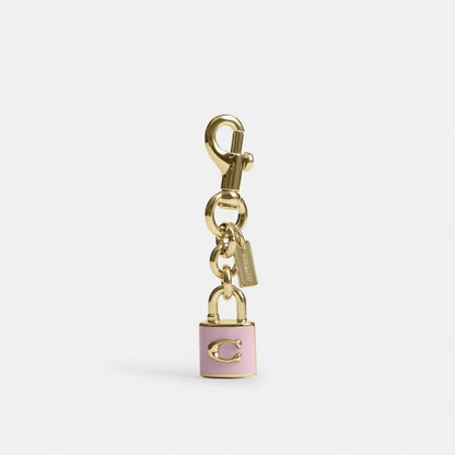 Coach Lock Bag Charm Gold Carnation