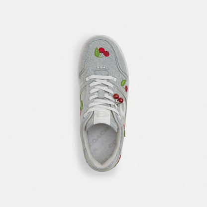 Women's Coach Soho Sneaker With Cherries Denim Optic White