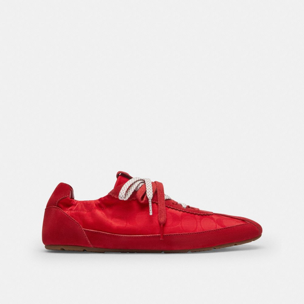 Men's Coach Soft Sneaker In Signature Nylon Poppy