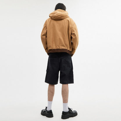 Coach Canvas Zip Hoodie Sand