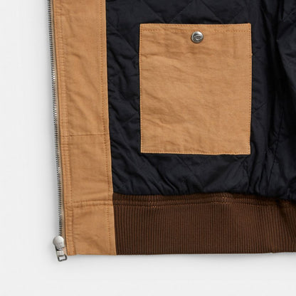 Coach Canvas Zip Hoodie Sand