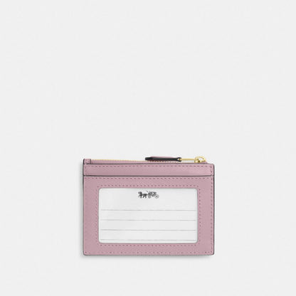 Coach Mini Skinny Id Case With Quilting Gold Carnation