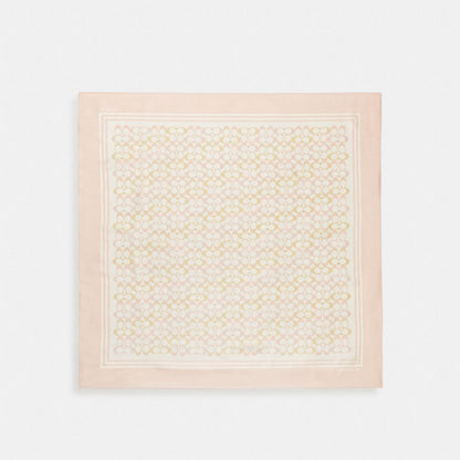Coach Signature Silk Square Scarf Chalk Pink