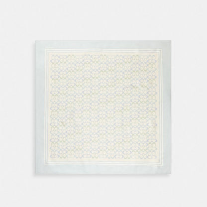 Coach Signature Silk Square Scarf Chalk Blue