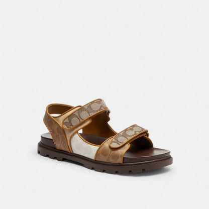 Men's Coach Double Strap Sandal In Signature Multi