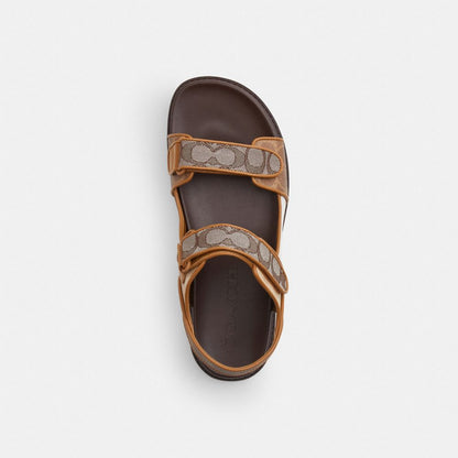 Men's Coach Double Strap Sandal In Signature Multi