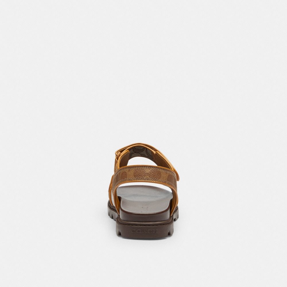 Men's Coach Double Strap Sandal In Signature Multi