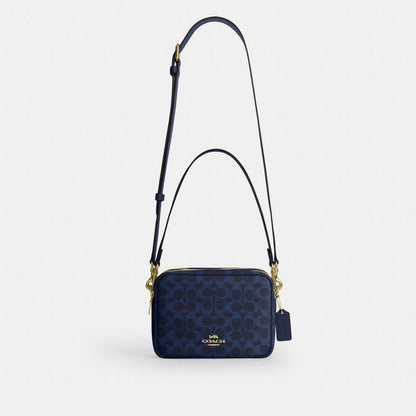 Coach Carey Crossbody Bag In Signature Canvas Gold/Navy