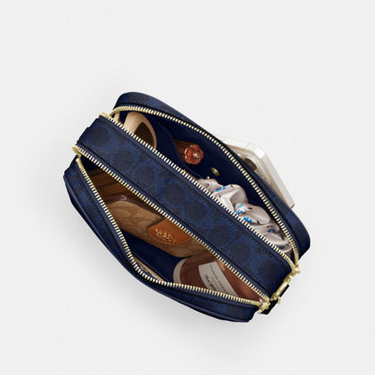 Coach Carey Crossbody Bag In Signature Canvas Gold/Navy