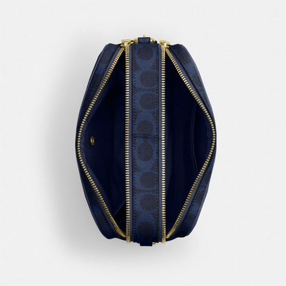 Coach Carey Crossbody Bag In Signature Canvas Gold/Navy