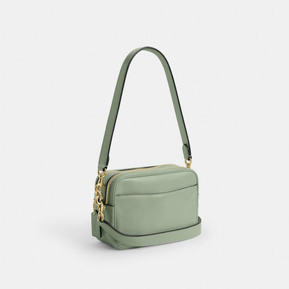 Coach Mini Carey Crossbody Bag Gold Light Pistachio