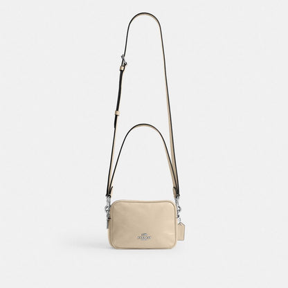 Coach Mini Carey Crossbody Bag Silver Ivory