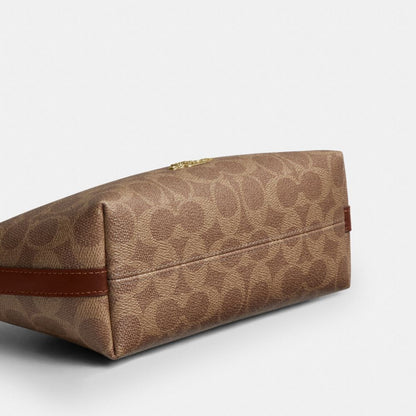 Coach Caitlin Shoulder Bag In Signature Canvas Gold Tan Brown