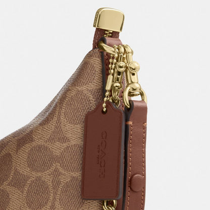 Coach Caitlin Shoulder Bag In Signature Canvas Gold Tan Brown