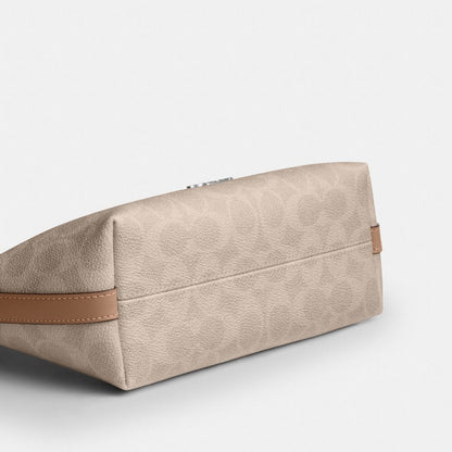 Coach Caitlin Shoulder Bag In Signature Canvas Silver Sand Taupe