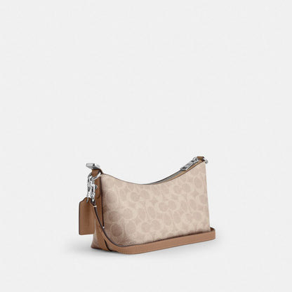 Coach Caitlin Shoulder Bag In Signature Canvas Silver Sand Taupe