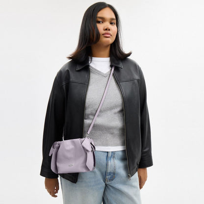 Coach Faye Mini Drawstring Bag With Bows Silver Light Amethyst
