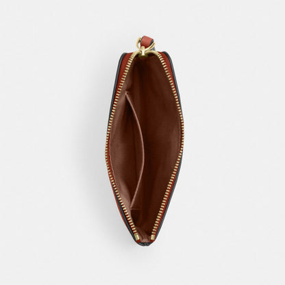 Coach Corner Zip Wristlet Gold/Cinnamon